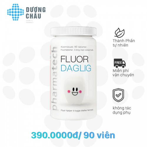 viên ngậm trắng răng chống ê buốt fluor daglig pharmatech 90 viên