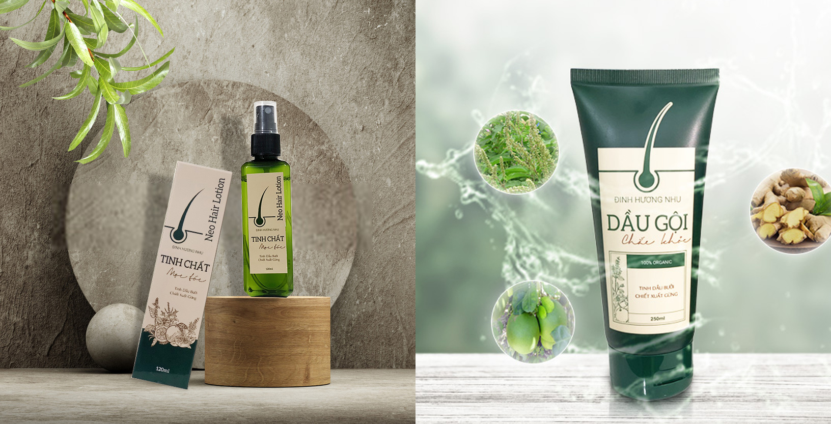 dầu gội và xịt tóc Đinh Hương Nhu