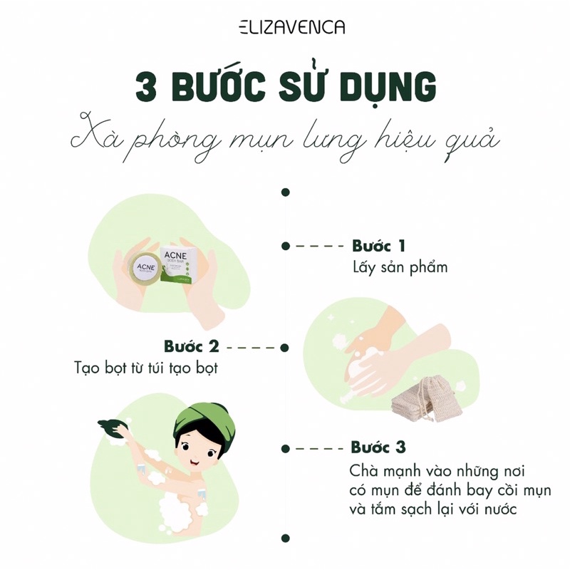 cách sử dụng mụn lưng elizavenca